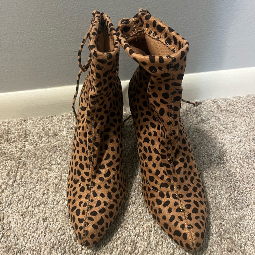 Leopard Print Ankle Boots